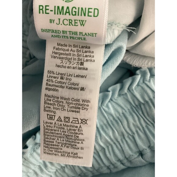 NWT J. Crew Pull On Wide Leg Pants Women Size S Light Blue Cotton/Linen Blend - Picture 4 of 11